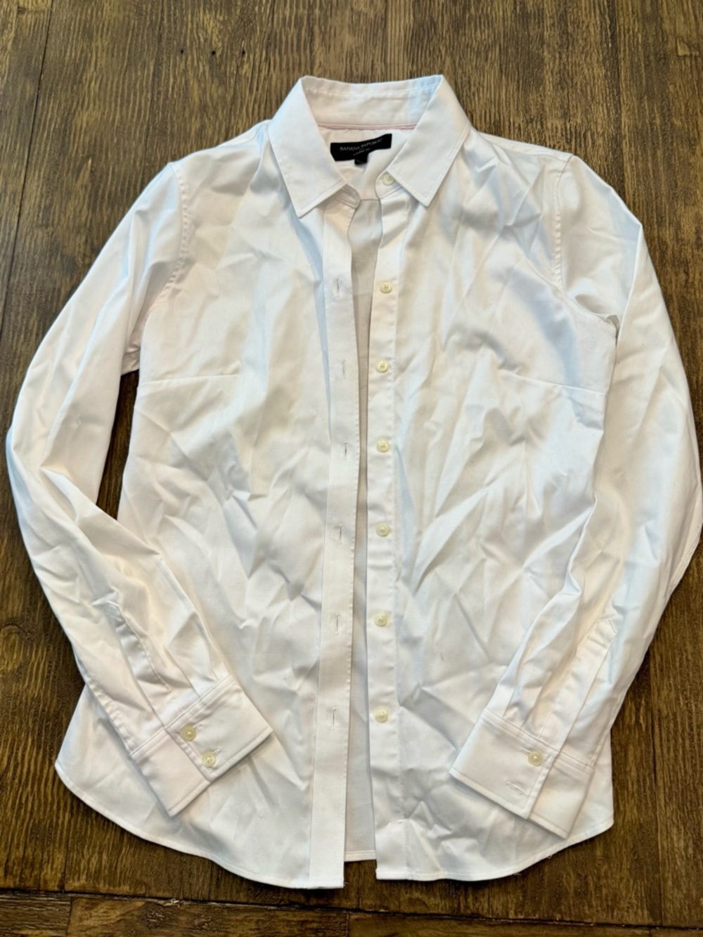 Banana Republic White Button-Front Dress Shirt